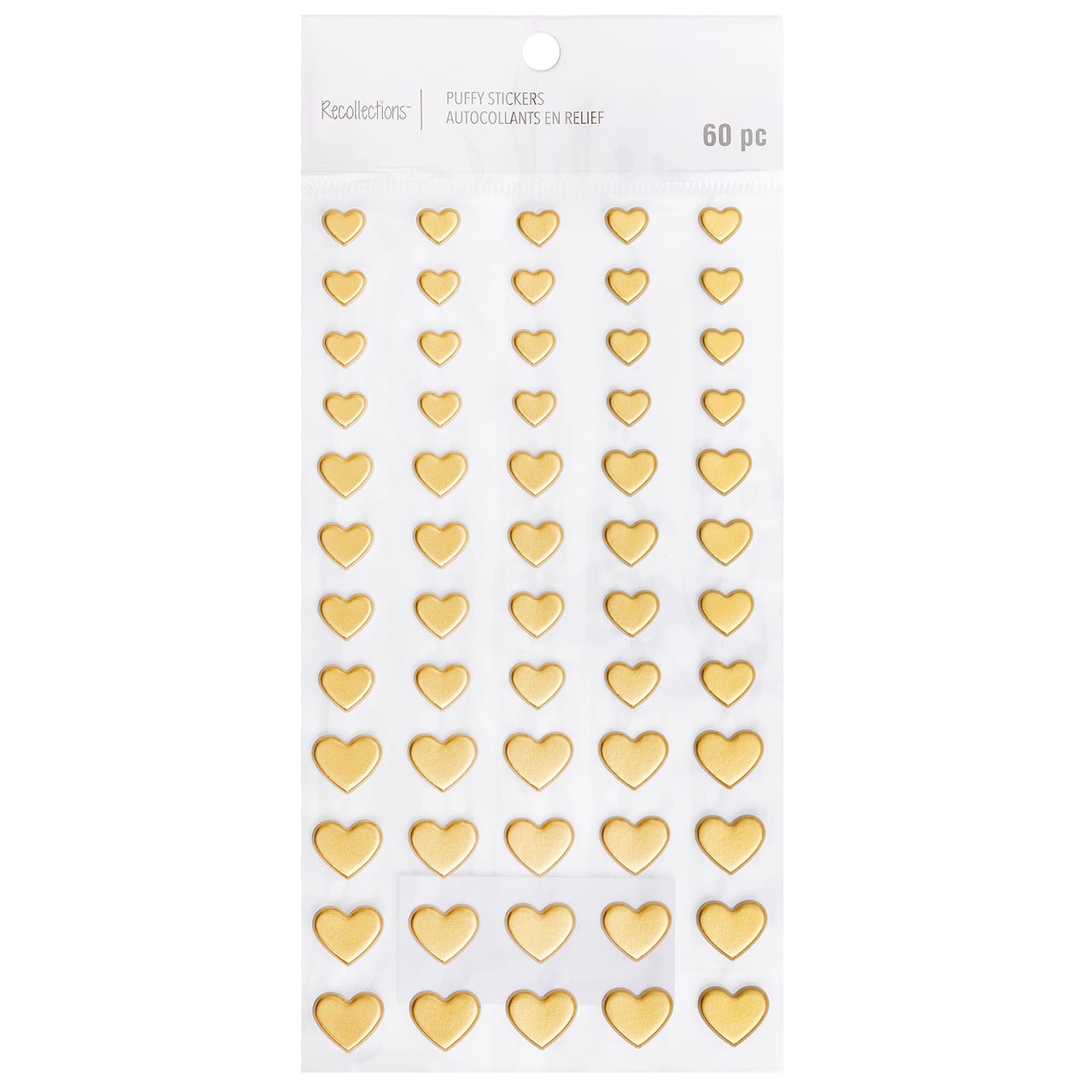 Gold Puffy Heart Stickers by Recollections™